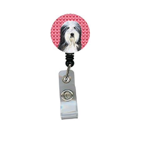 Teacher&Aposs Aid Bearded Collie Retractable Badge Reel Or Id Holder With Clip TE3452331
